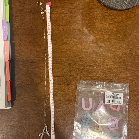 BaubleBar Gold Initial Pendant Necklace A - Picture 4 of 4